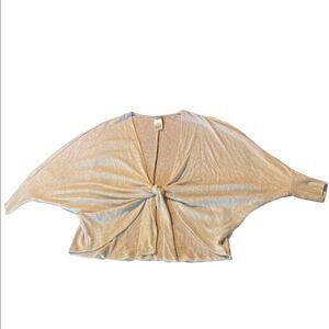 Chicos Blush beige Open tie front Knit Cardigan minimalist sweater-1P M/8P